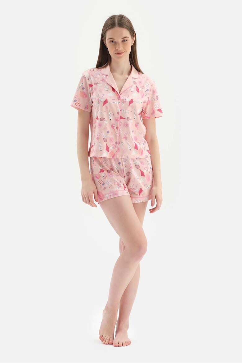 

Короткая пижама с фигурным узором Dagi, розовый