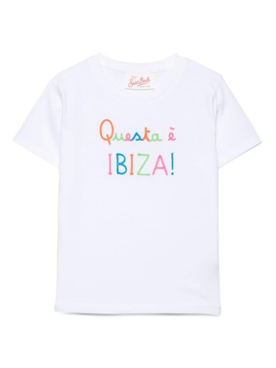 

Футболка MC2 Saint Barth Kids Elly из хлопка с вышитым логотипом, белый