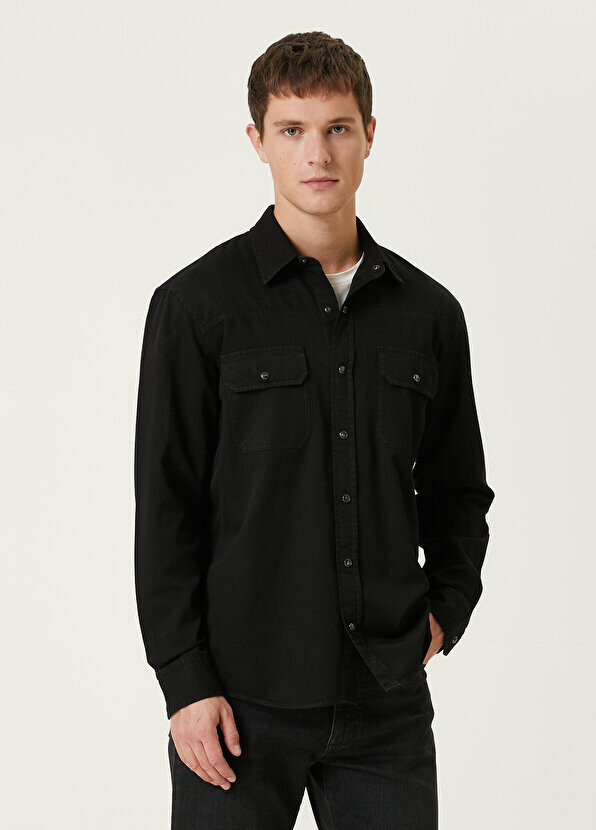 

Черная рубашка Zegna