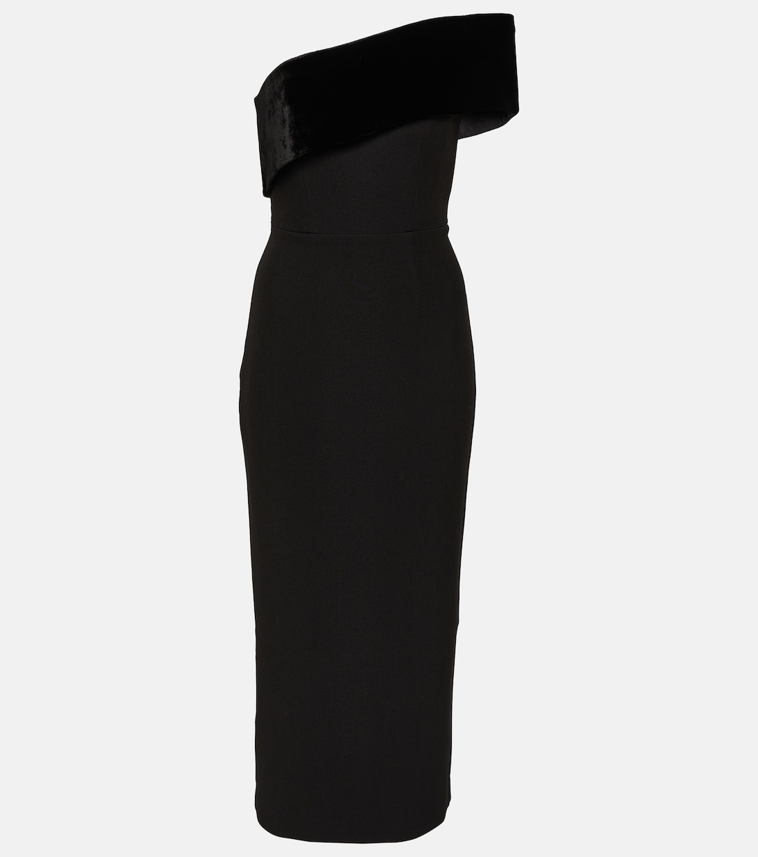 Асимметричное платье миди из крепа Roland Mouret, черный фотографии