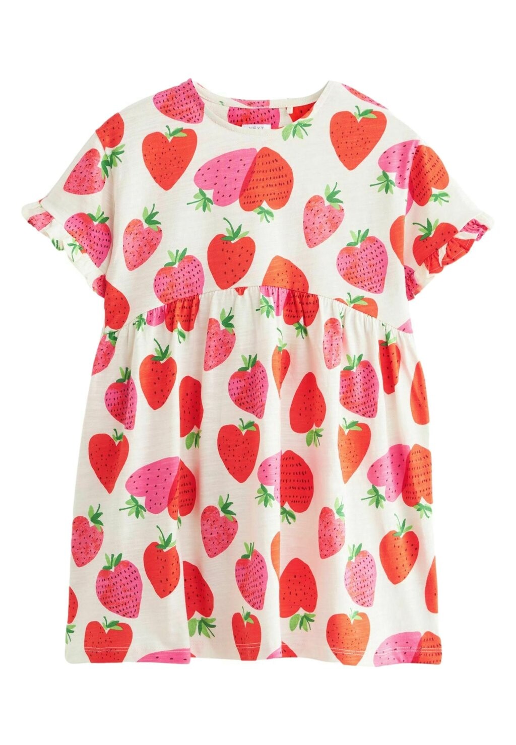 Платье из джерси SHORT SLEEVE REGULAR FIT Next, цвет ecru white pink red strawberry print кроссовки flamingos life classic 70s unisex off white red ecru