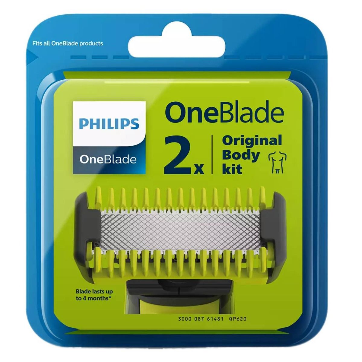 Лезвие бритвы Philips OneBlade Face&Body QP620/50, 2 шт сменные лезвия для philips oneblade qp620 50 2 шт