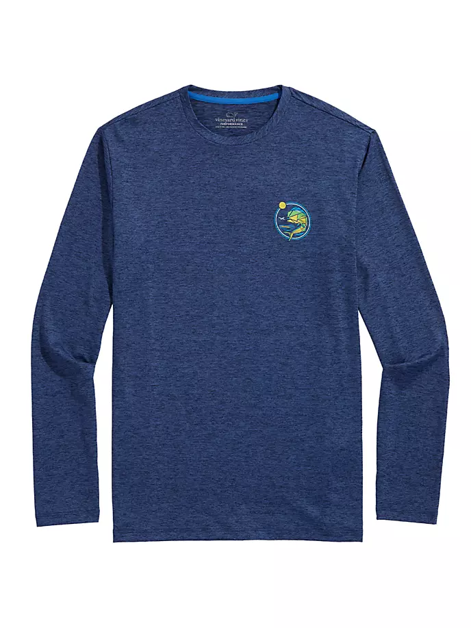 

Футболка Mosaic Mahi Harbour Performance Vineyard Vines, цвет moonshine