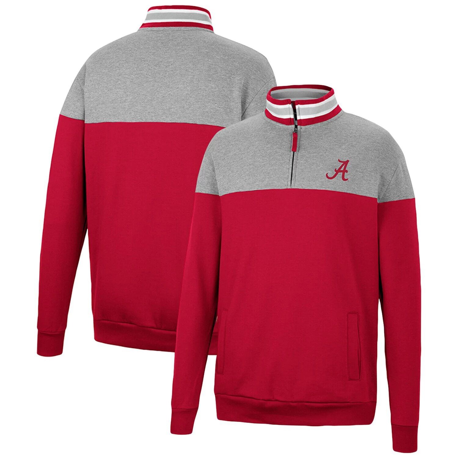 

Мужской топ с молнией на четверть, серый/малиновый Alabama Crimson Tide Be the Ball Colosseum