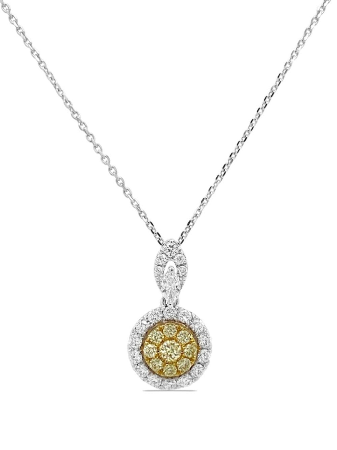 

Платиновое желтое и белое бриллиантовое колье HYT Jewelry, серебряный