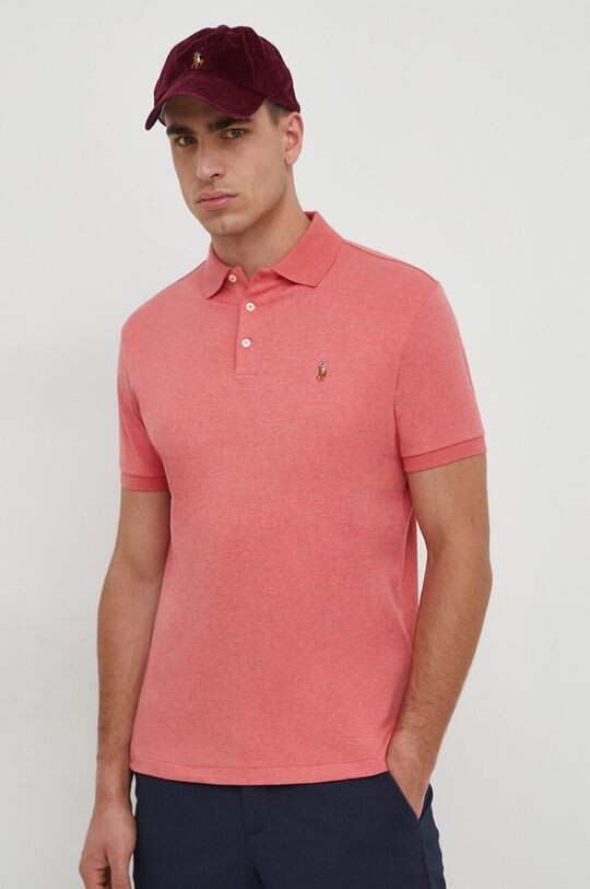 

Хлопковая рубашка-поло Polo Ralph Lauren, розовый