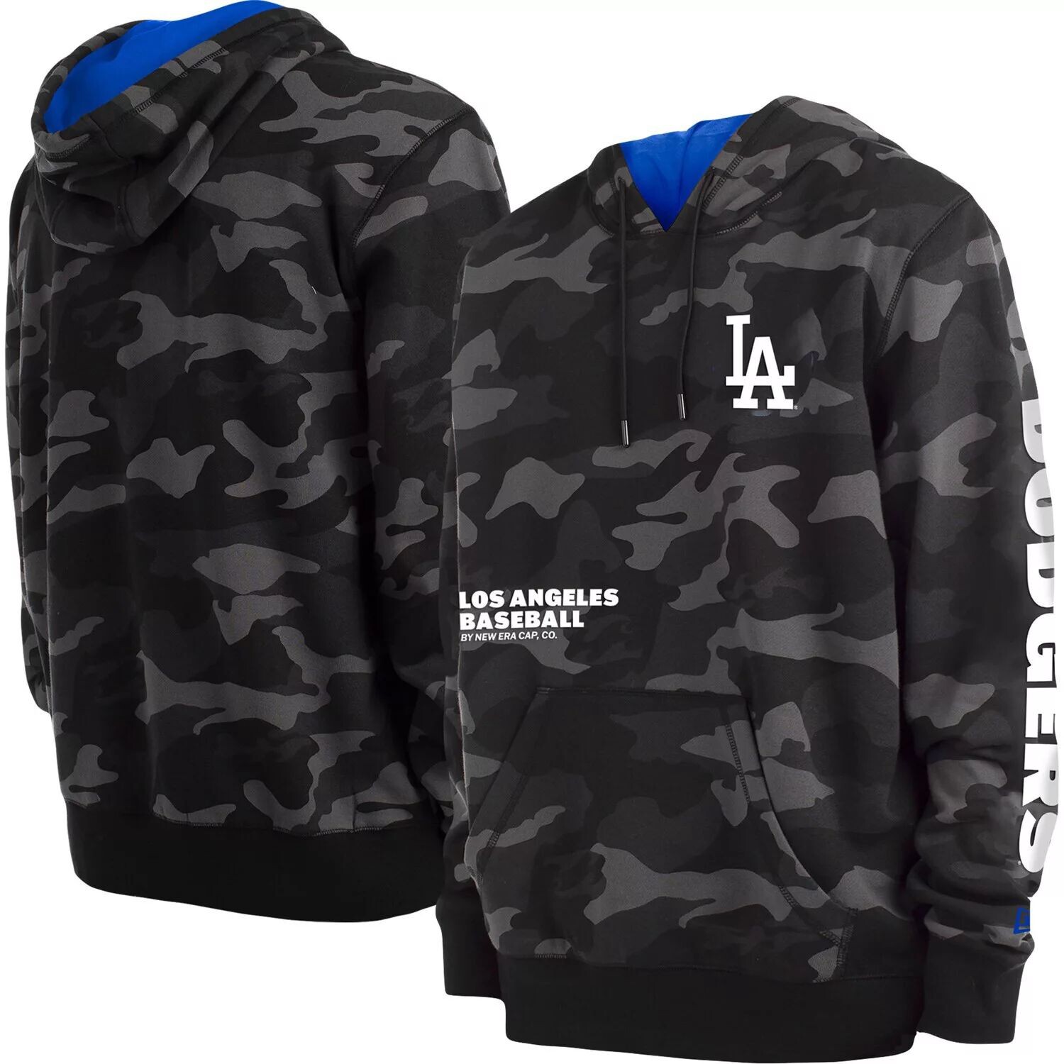 

Мужской черный пуловер с капюшоном и камуфляжным принтом New Era Los Angeles Dodgers