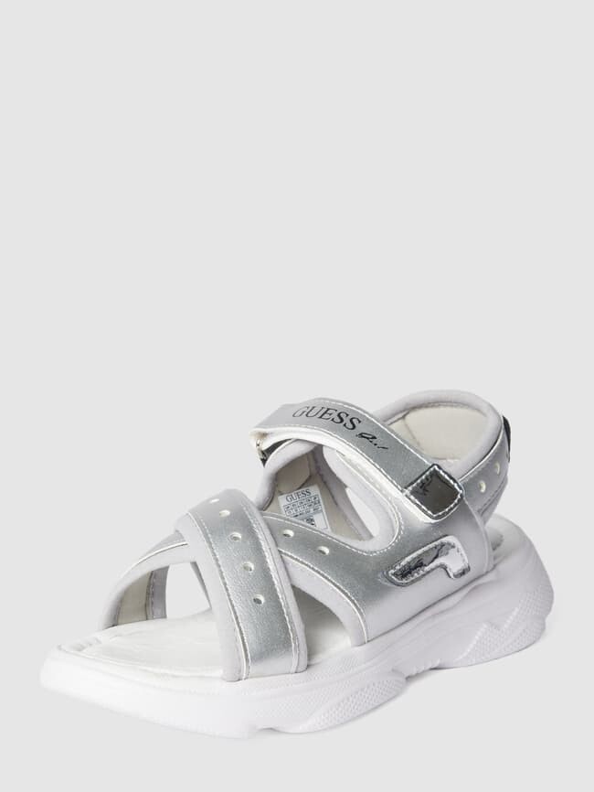 

Сандалии с принтом, модель "MURIEL" Guess, серебро