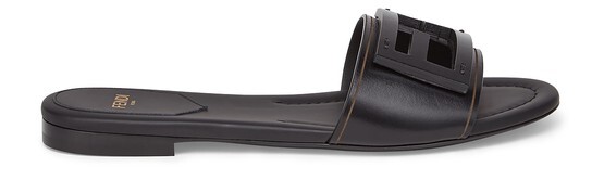 

Кожаные шлепанцы Fendi, темно-серый
