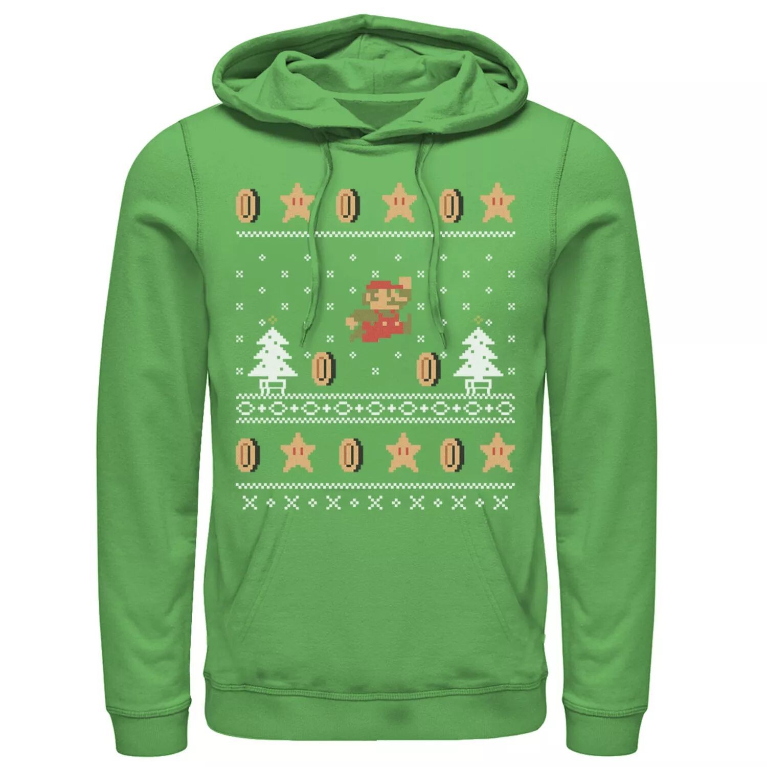 

Мужская толстовка с капюшоном Nintendo Super Mario Christmas Coins Pixels Licensed Character