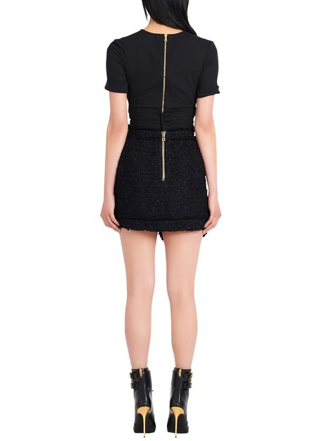 

Твидовая юбка Balmain, темно-серый