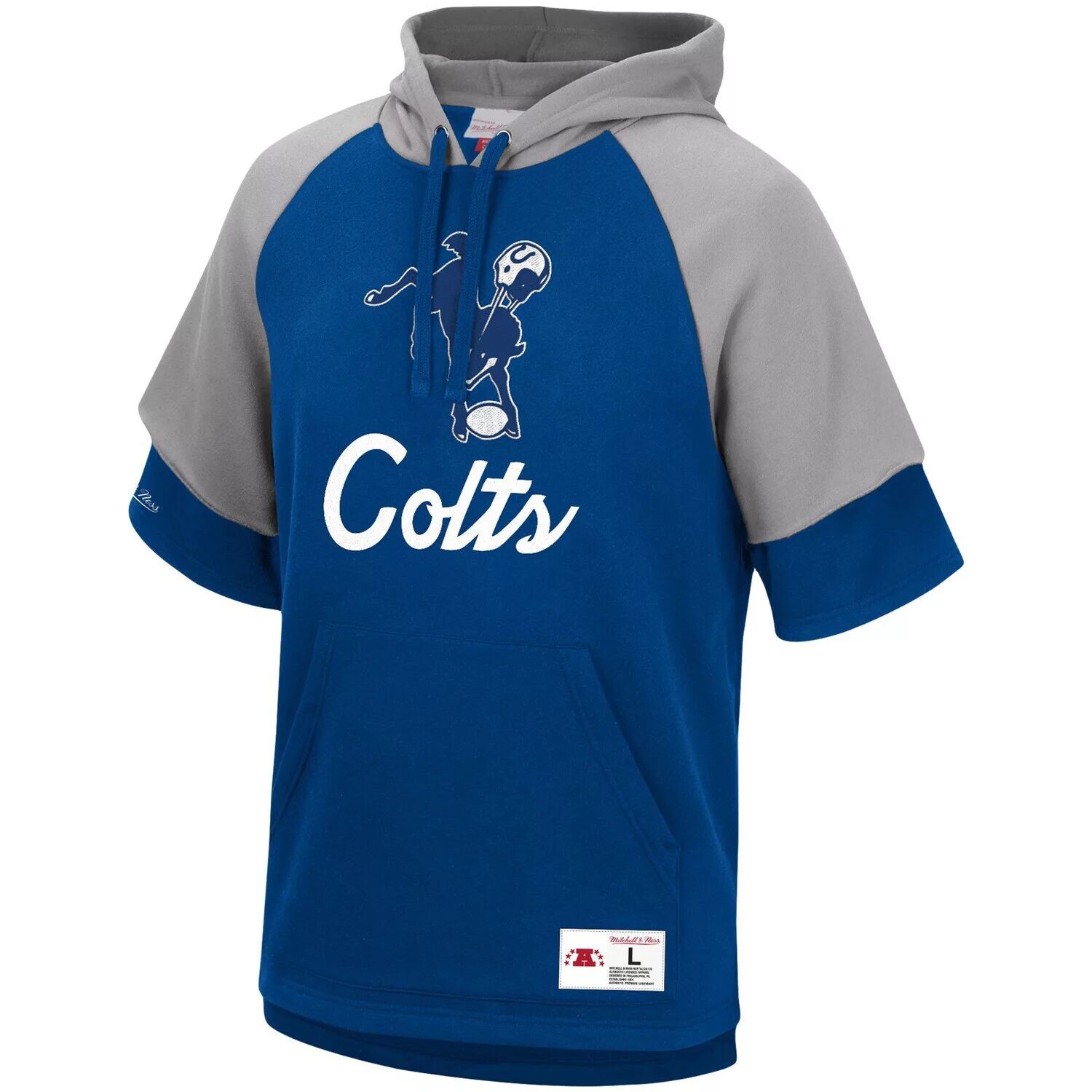 

Мужской пуловер с капюшоном Mitchell & Ness Royal Indianapolis Colts Home Advantage реглан с короткими рукавами