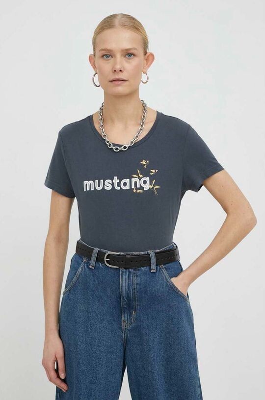 

Хлопковая футболка «Мустанг» Mustang, серый