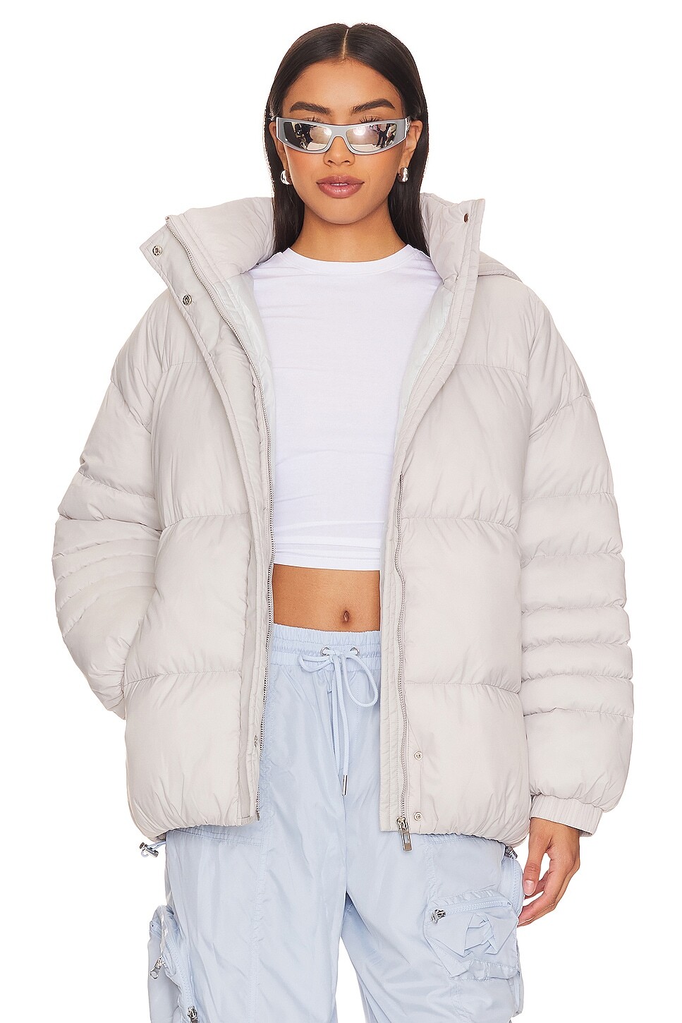 

Пуховик superdown Raquelle Oversized Puffer, серый