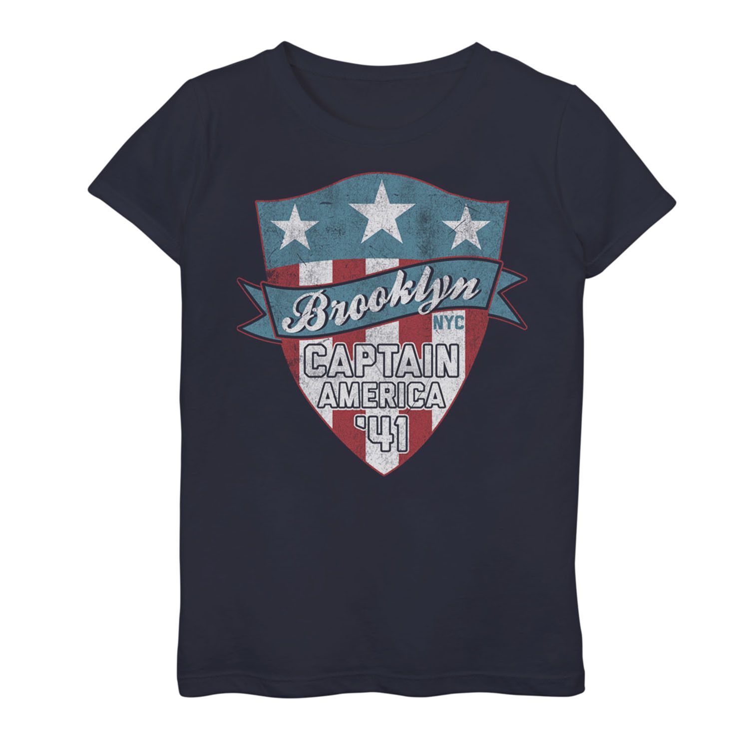 Футболка Marvel «Капитан Америка» с изображением «Бруклинского щита» для девочек 7–16 лет Licensed Character футболка marvel капитан америка с изображением бруклинского щита для девочек 7–16 лет licensed character