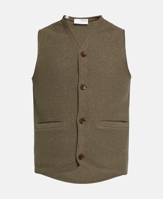 

Шерстяной жилет Selected Homme, хаки