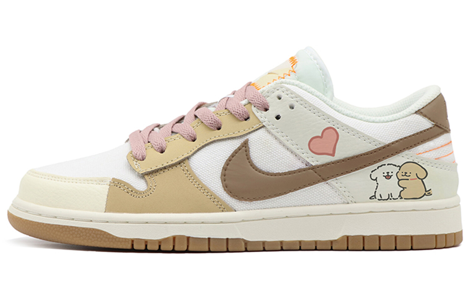 

Кроссовки Nike Dunk Skateboarding Shoes Unisex Low-top White/Brown, коричневый