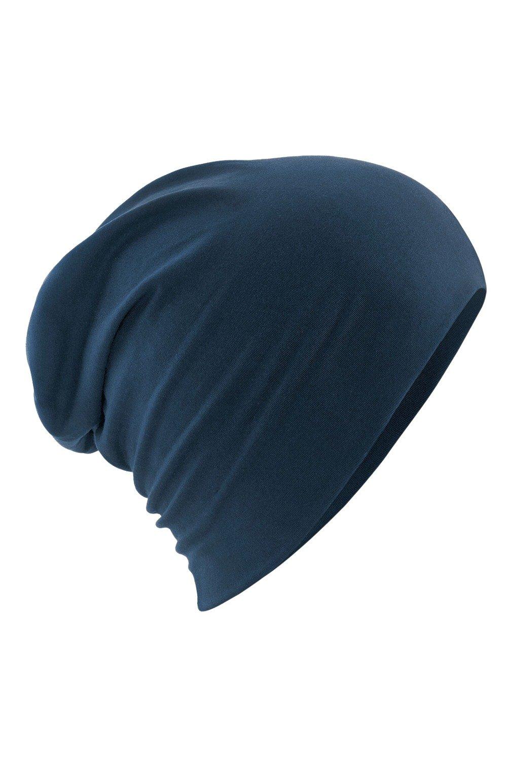 Хлопковая шапка Hemsedal с напуском Beechfield, темно-синий