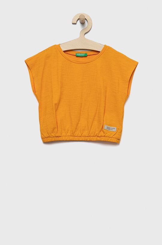

Детская хлопковая футболка United Colors of Benetton, оранжевый
