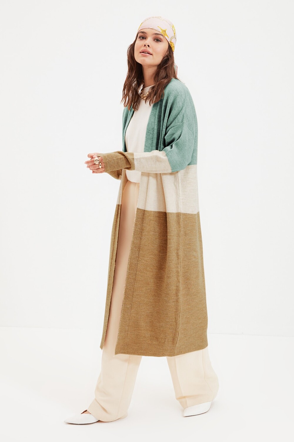 

Кардиган - Зеленый - Классический крой Trendyol Modest, зеленый