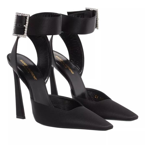 

Туфли fanny slingback pumps in crepe satin Saint Laurent, черный