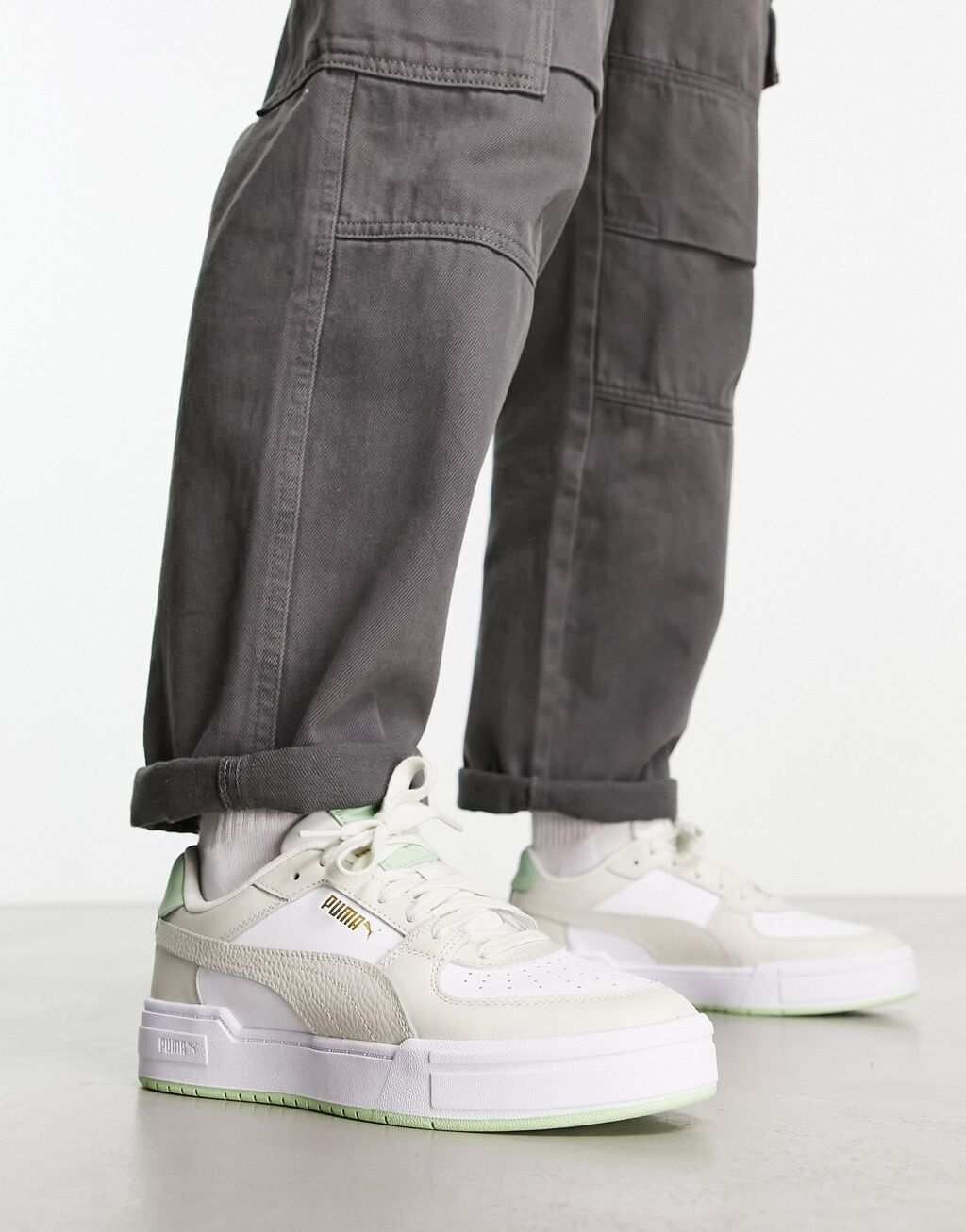 

Бело-зеленые кроссовки Puma CA Pro Pastel