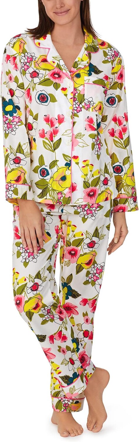 

Классический пижамный комплект с длинными рукавами Trina Turk x Bedhead Bedhead PJs, цвет Poppy Prep