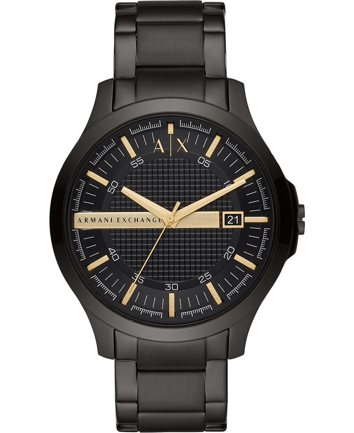 цена Мужские черные часы-браслет из нержавеющей стали 46 мм Armani Exchange