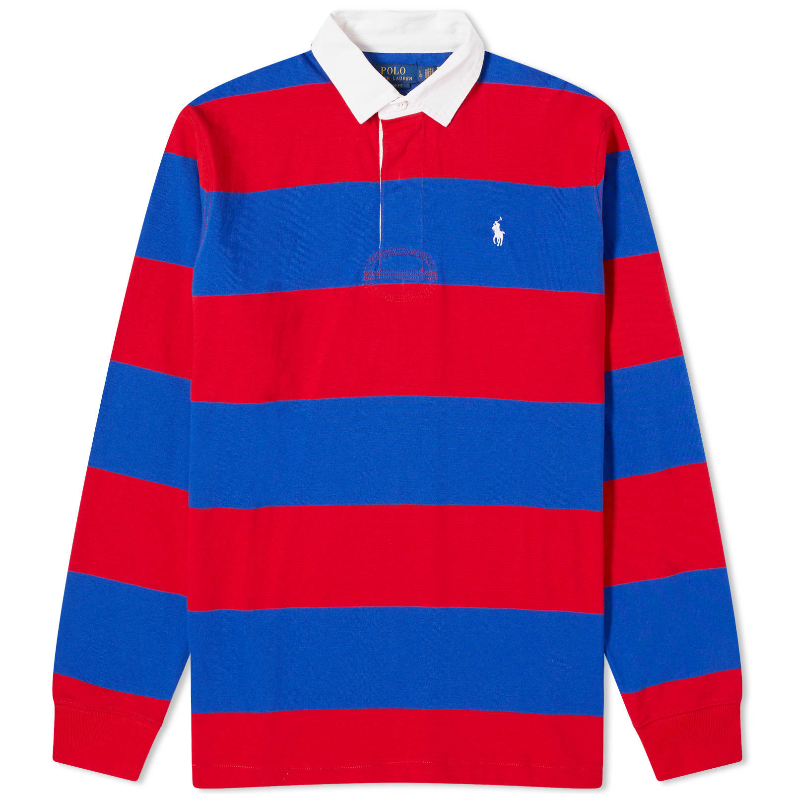 цена Рубашка Polo Ralph Lauren Stripe Rugby, цвет Red & Rugby Royal