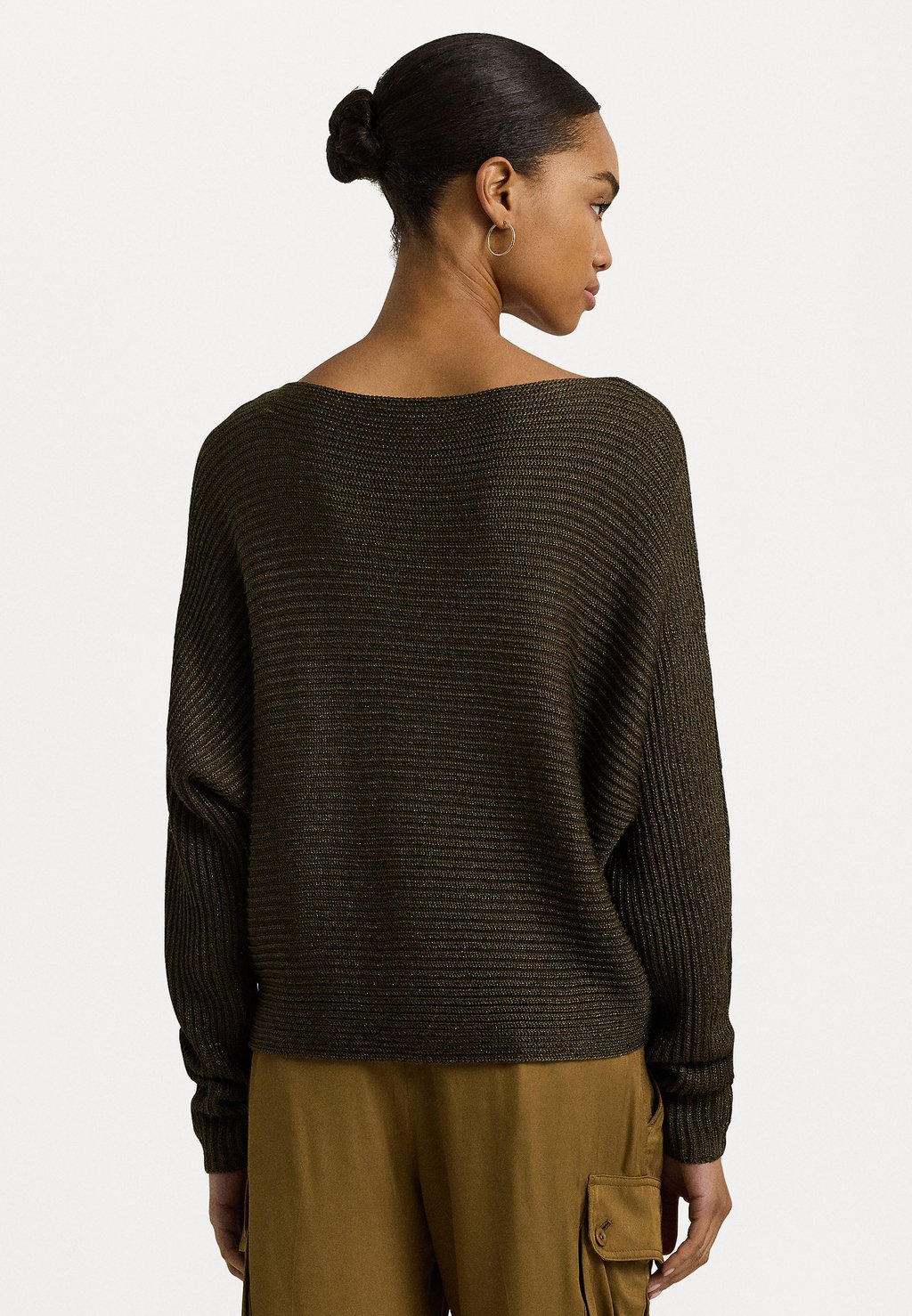 

Джемпер METALLIC RIB KNIT BOATNECK SWEATER Lauren Ralph Lauren Petite, темно-зеленый