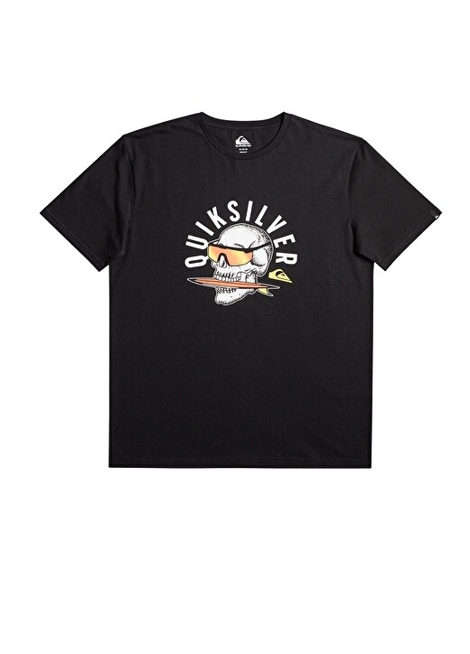 

Черная мужская футболка с круглым вырезом Quiksilver, Черный