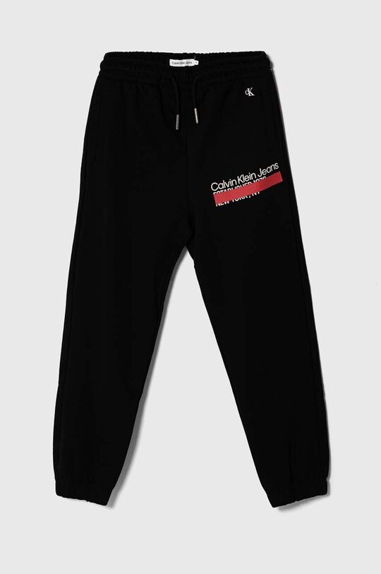 

Детские хлопковые спортивные штаны Calvin Klein Jeans, черный