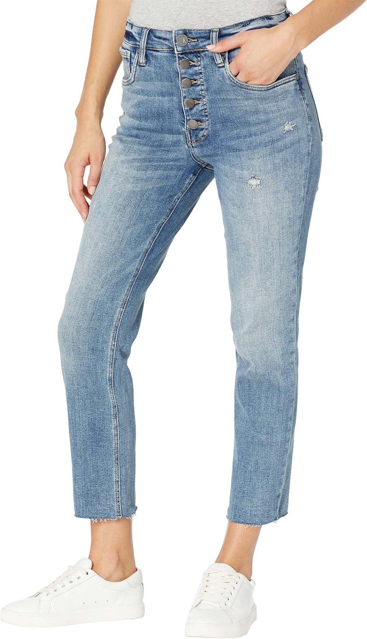 Джинсы Rachael High-Rise Fab Ab Mom Jeans KUT from the Kloth, цвет Imagined