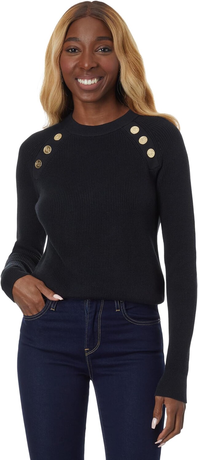 

Свитер Easy Raglan Snap Shakr MICHAEL Michael Kors, черный