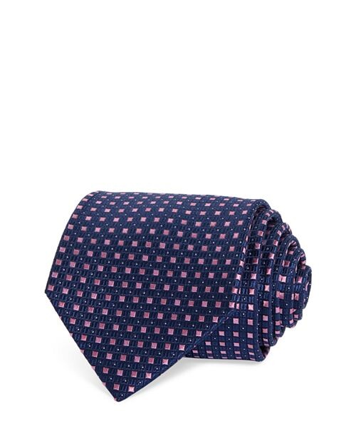 

Классический шелковый галстук с квадратной сеткой The Men's Store at Bloomingdale's, цвет Blue