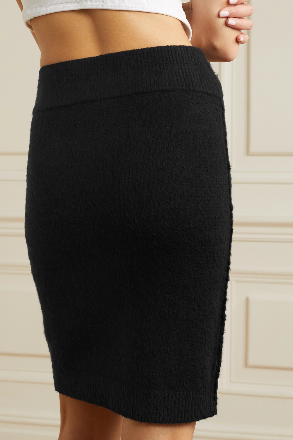 

HELMUT LANG Юбка из смесового хлопка с начесом, черный