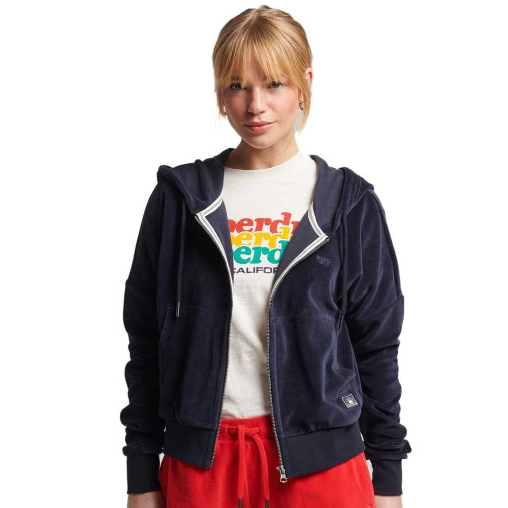 

Толстовка Superdry Vintage Crop Full Zip, синий