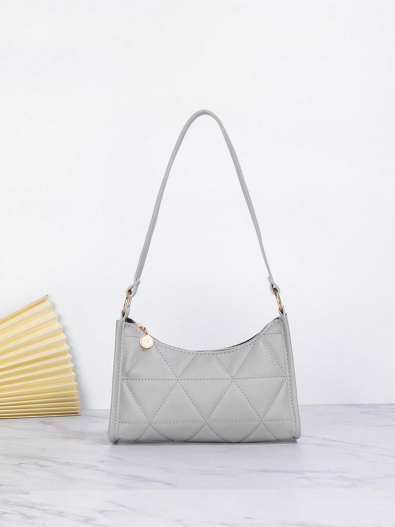Модная сумка подмышки с геометрическим узором, серый