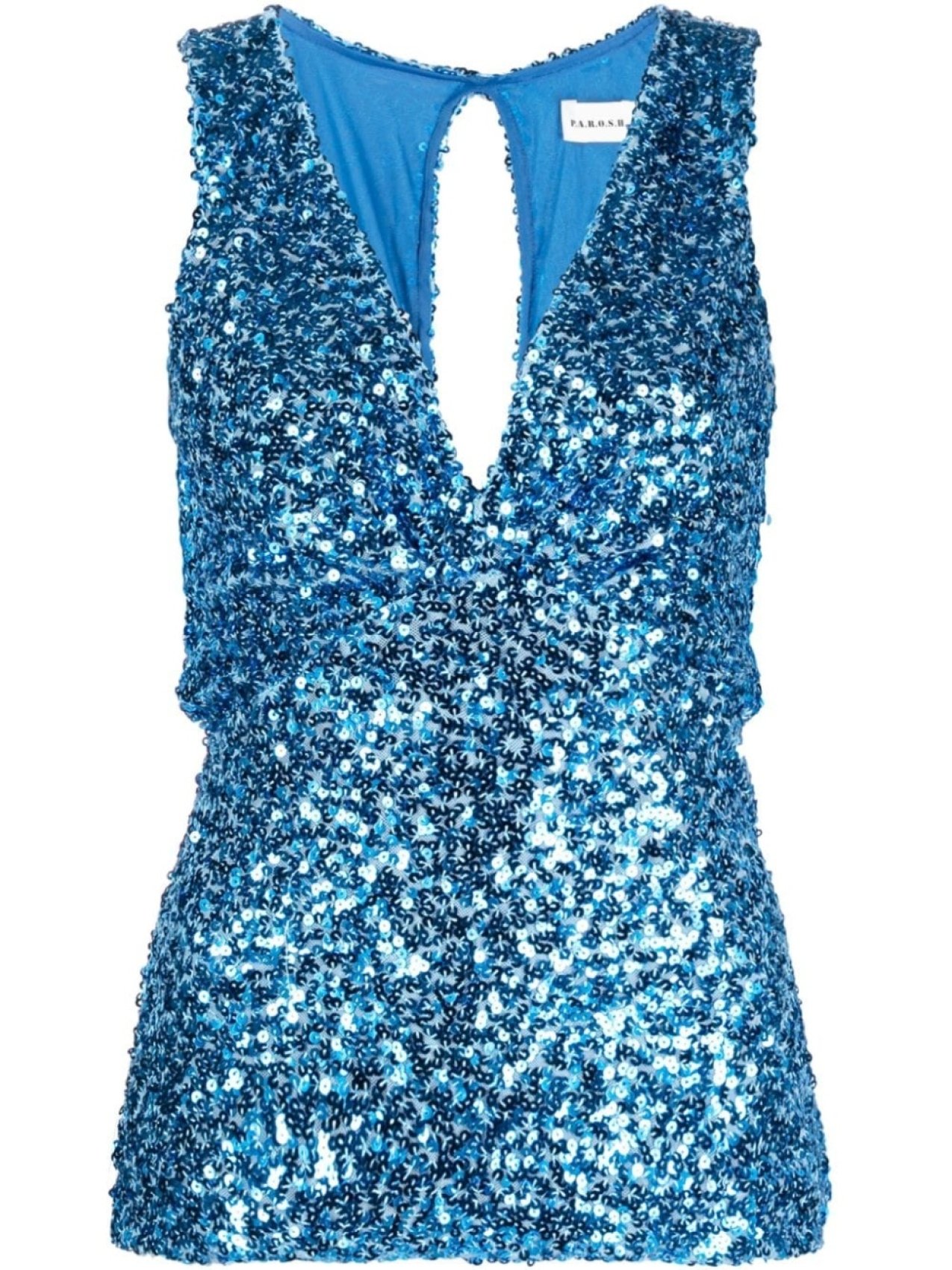 

P.A.R.O.S.H. sequinned sleeveless top, синий