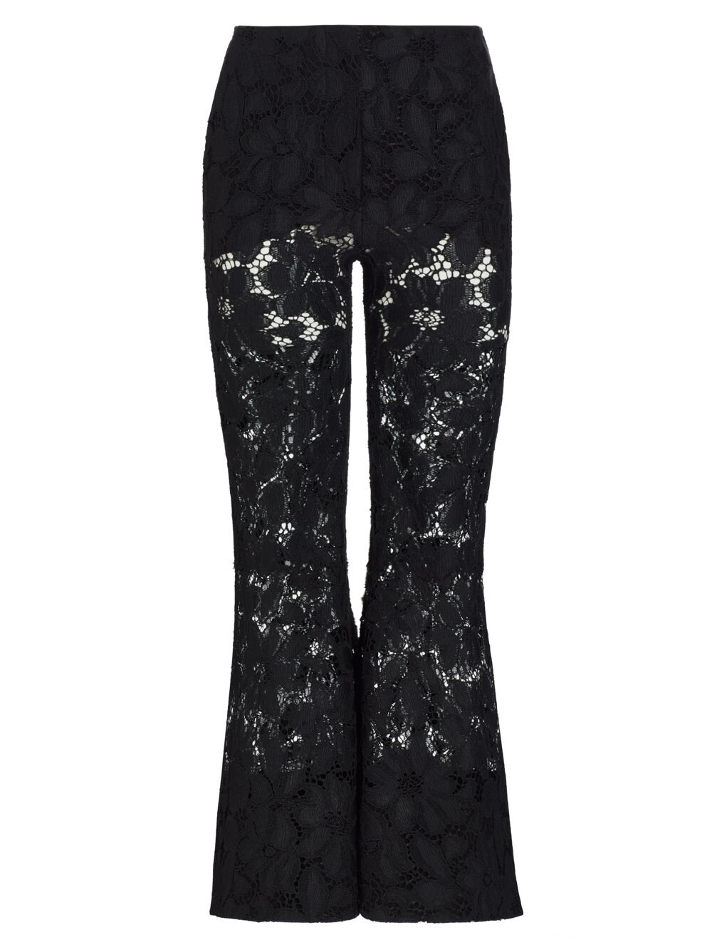 

Расклешенные кружевные брюки с цветочным принтом Proenza Schouler, черный