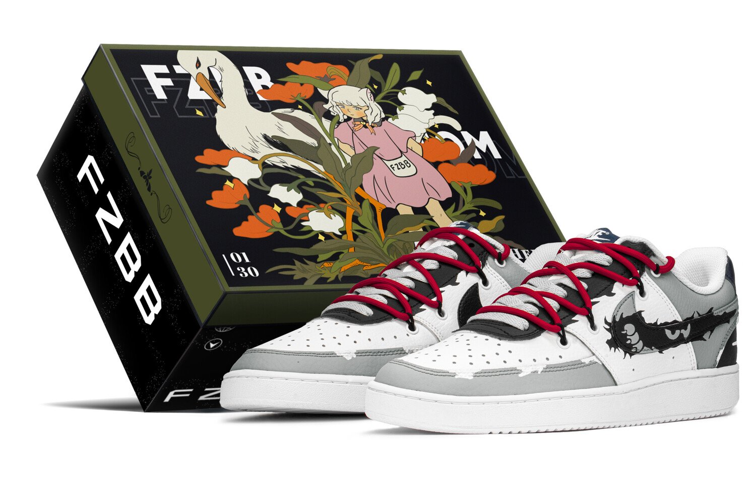 

Кроссовки Nike Court Vision 1, белый/красный