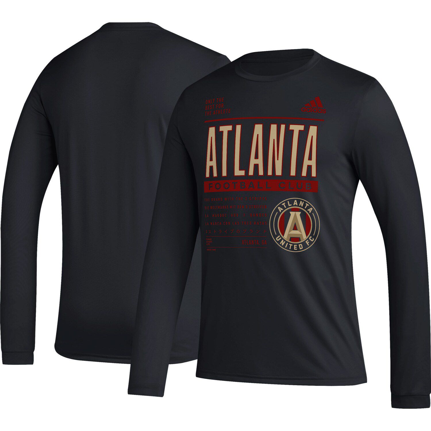 Мужская черная футболка с длинным рукавом Atlanta United FC Club DNA adidas
