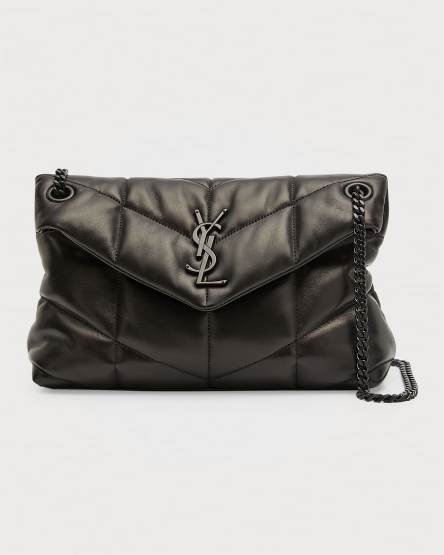 

Маленькая сумка через плечо Loulou Puffer с цепочкой Saint Laurent