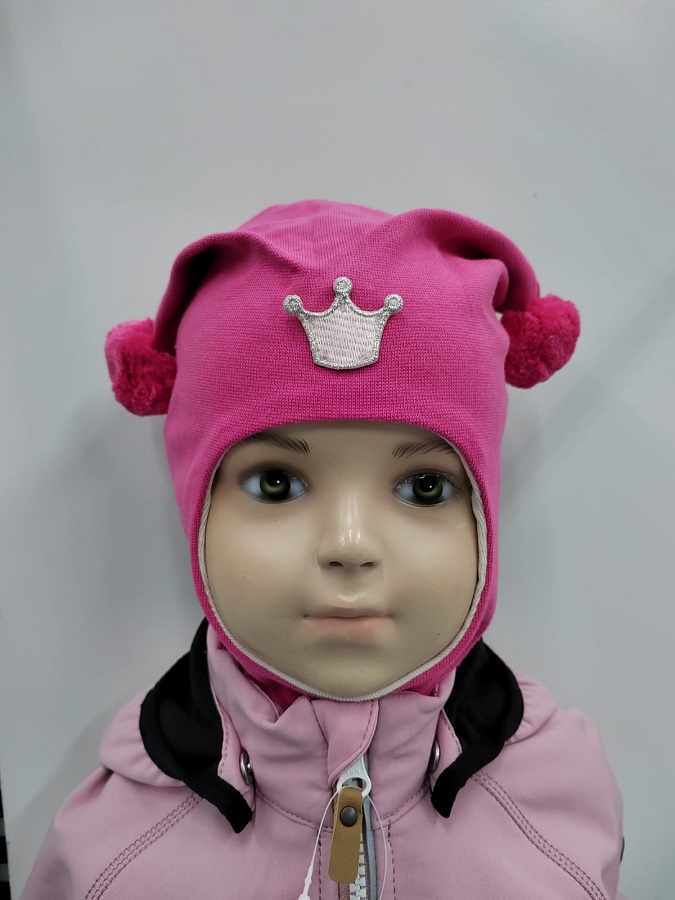 Детская шапка Kivat с эмблемой короны, розовый