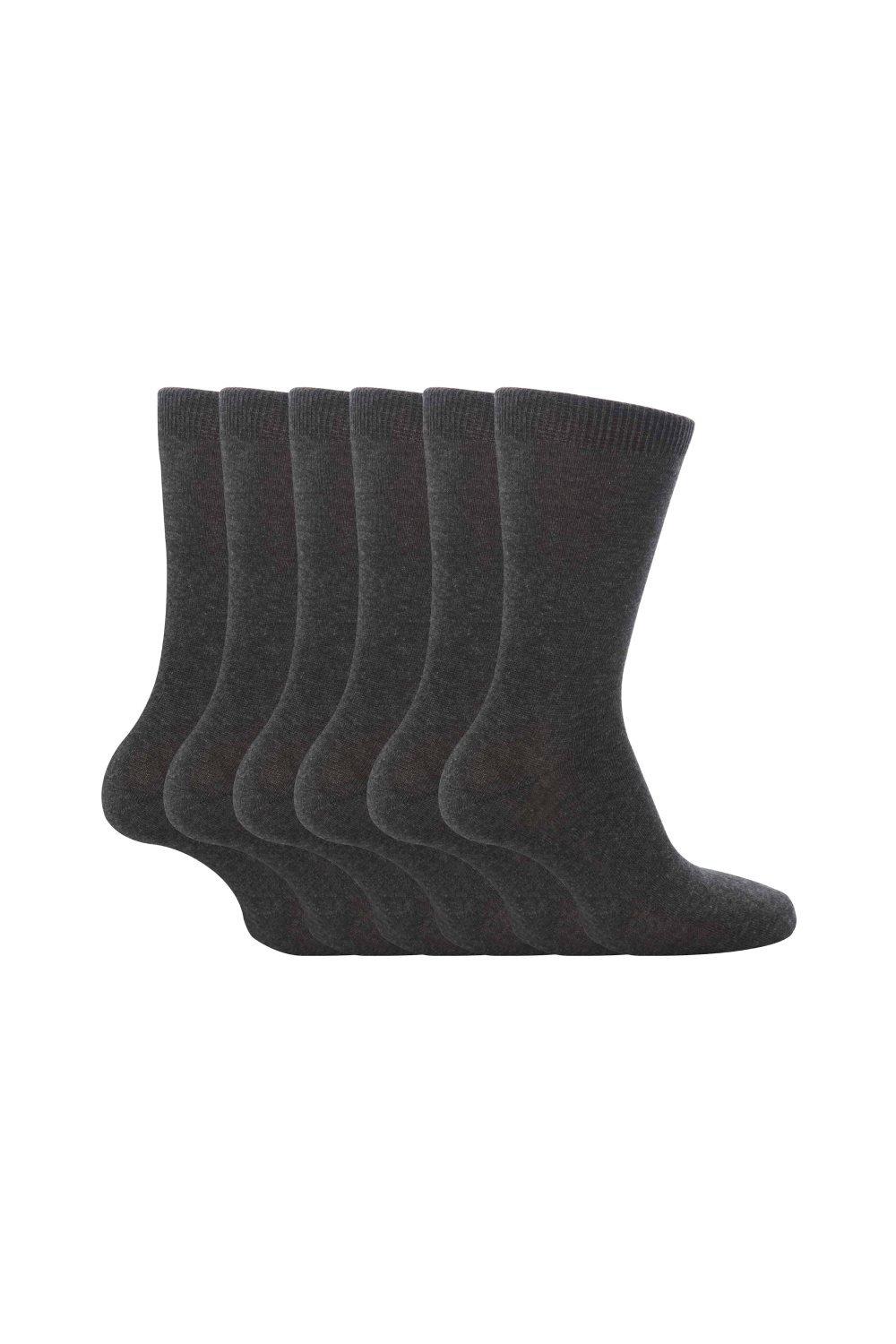 6 пар простых школьных мягких хлопковых носков Sock Snob, серый