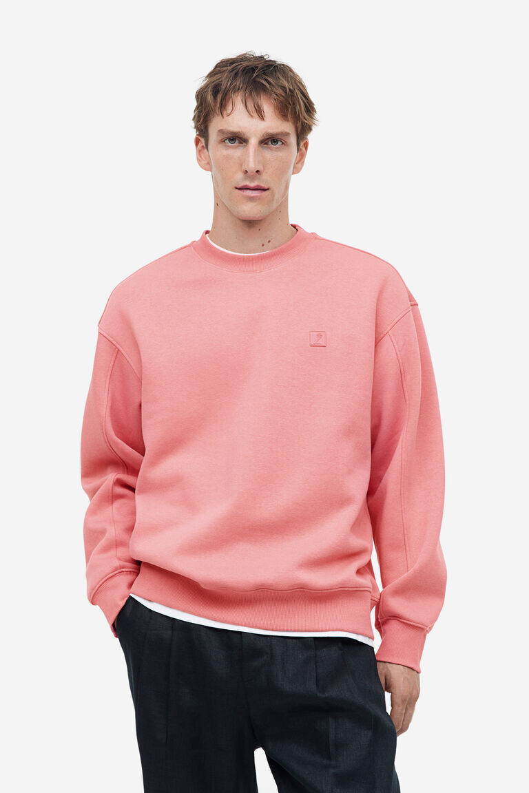 

Толстовка свободного кроя с аппликацией H&M, розовый