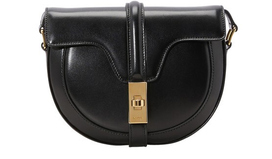 

Маленькая сумка Besace 16 из сатинированной телячьей кожи Celine, черный