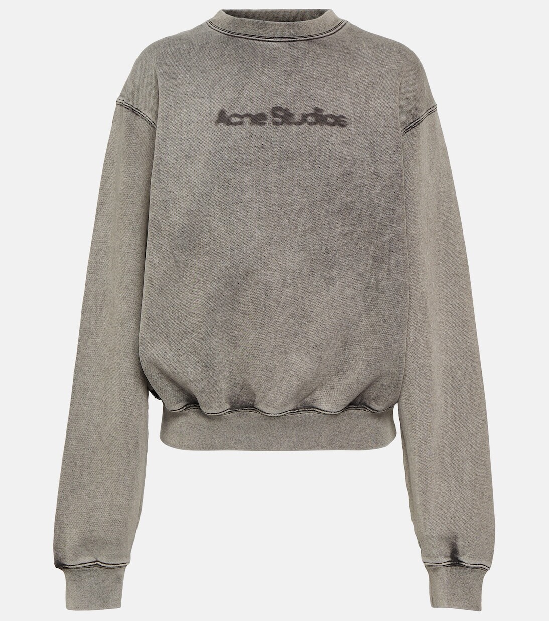

Толстовка из хлопкового флиса с логотипом Acne Studios, серый