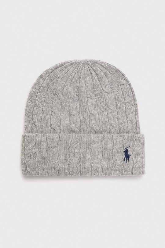 

Шерстяная шапка Polo Ralph Lauren, серый