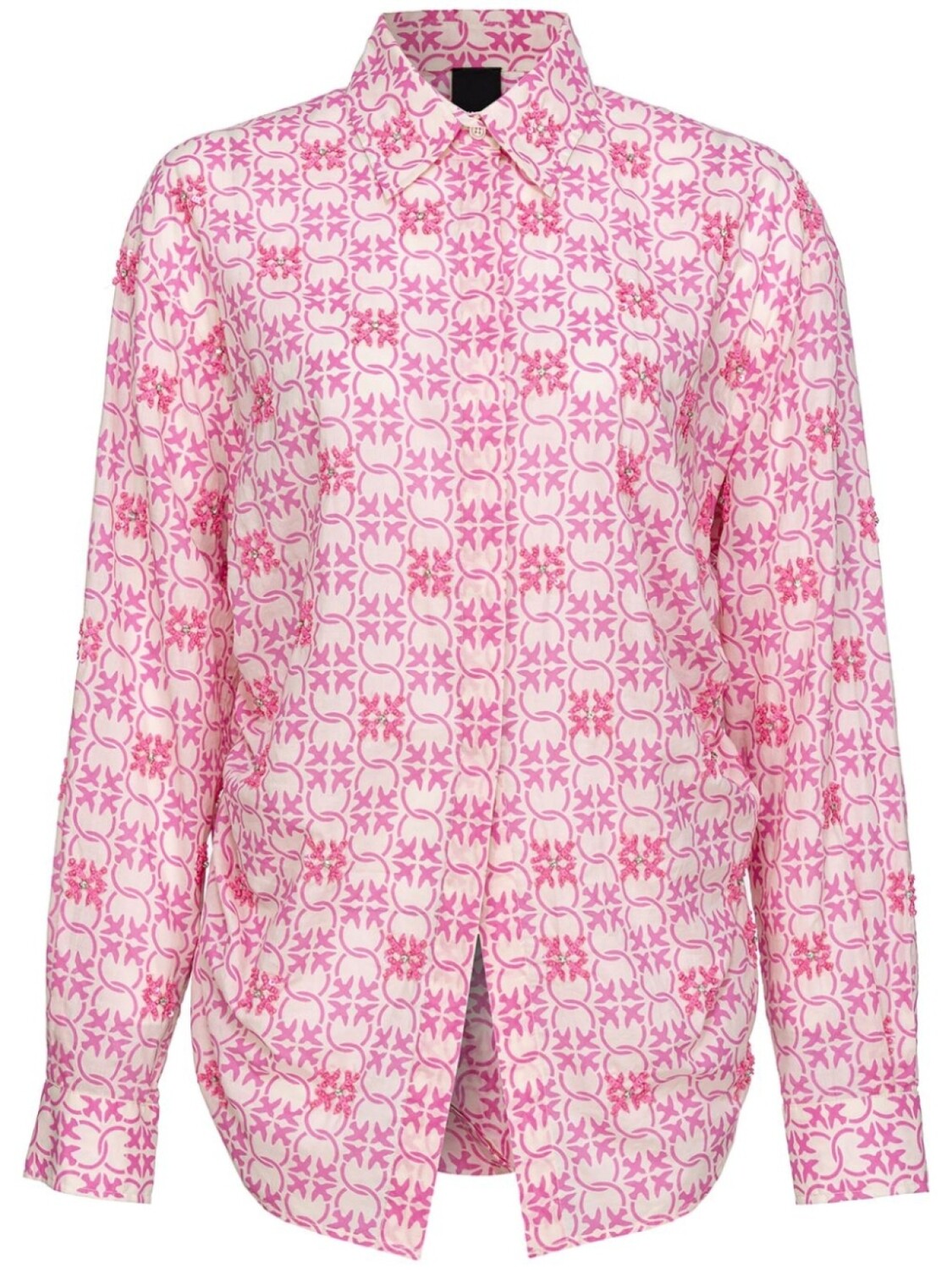 

PINKO рубашка с узором Love Birds, розовый
